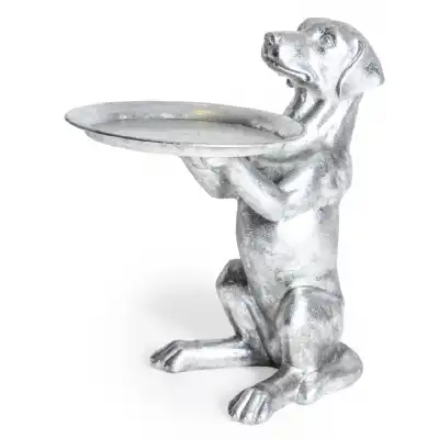 Silver Labrador Dog Holding Tray
