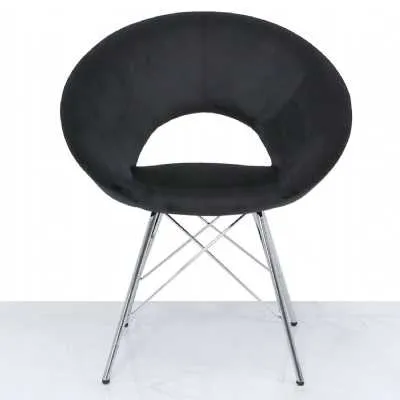 Urban Dining Chair Black Brushed Velvet