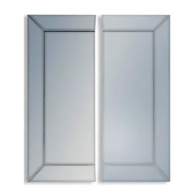 2 Piece Split Glass Mirrored Wall Mirrors