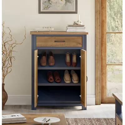 Splash of Blue Shoe Storage Cupboard With Drawer