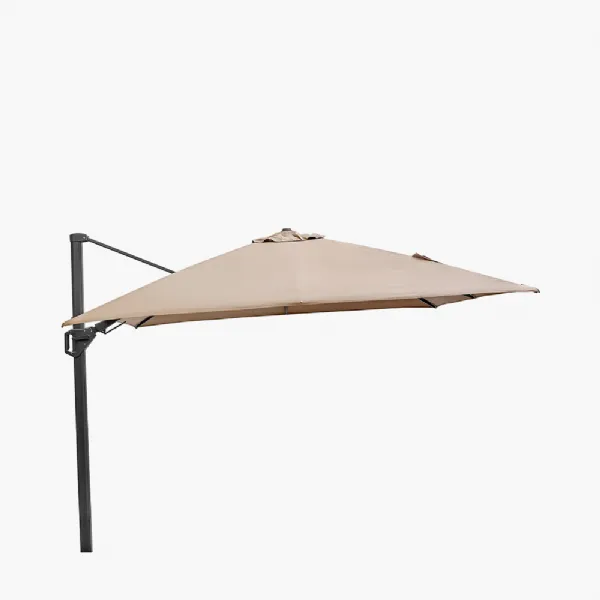 Taupe Polyester 3m Square Cantilever Outdoor Parasol