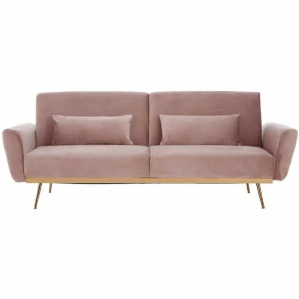 Hatton Pink Velvet Sofa Bed