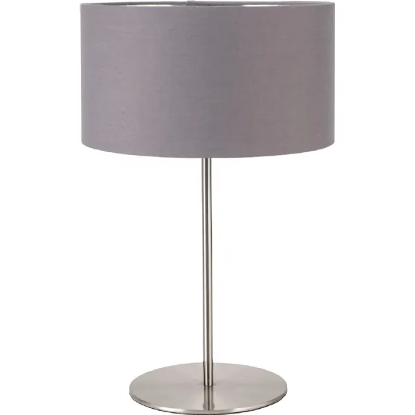 Elin Brushed Silver And Steel Grey Table Lamp