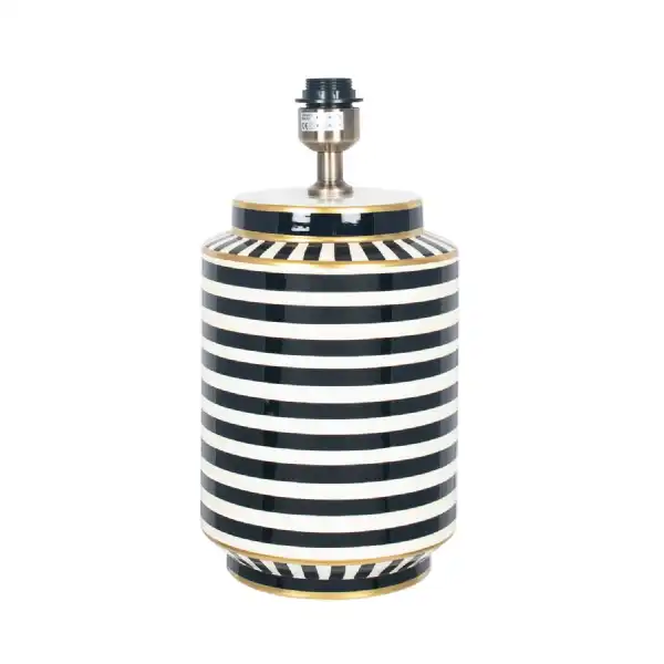 Mono Black and White Tall Ceramic Custom Table Lamp