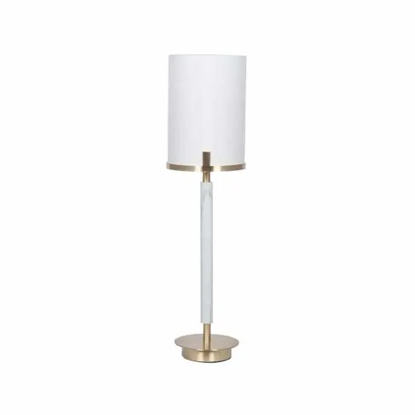 Champagne Gold Metal and Marble Effect Table Lamp