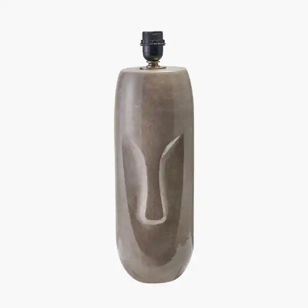Grey Face Design Tall Stoneware Table Lamp