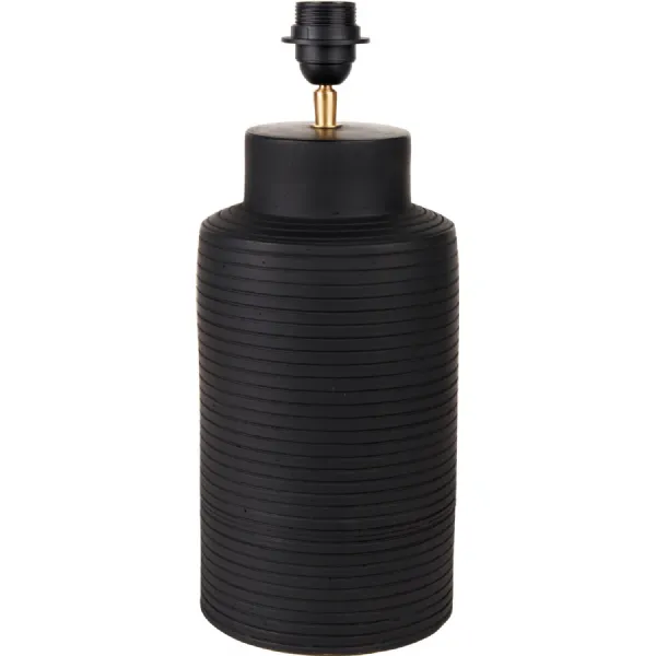 Sierra Black Tall Ribbed Terracotta Table Lamp