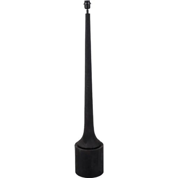 Tall Neck Conical Shaped Black Wood Floor Lamp Base Only