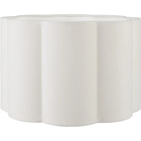 Bloom 45cm White Handloom Scalloped Cylinder Shade