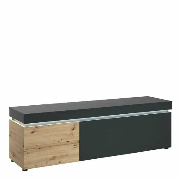 Luci 1 door 2 drawer 180 cm wide TV unit in Platinum and Oak