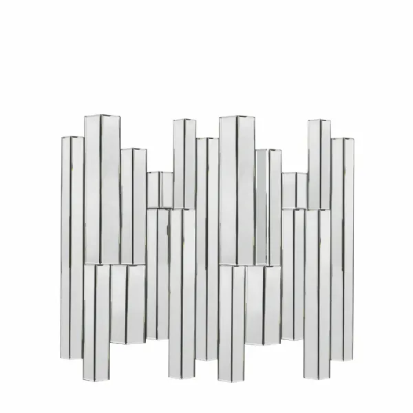 Silver Art Deco Wall Mirror Bevelled Abstract Panels