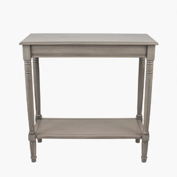 Taupe Pine Wood Rectangular Console Table