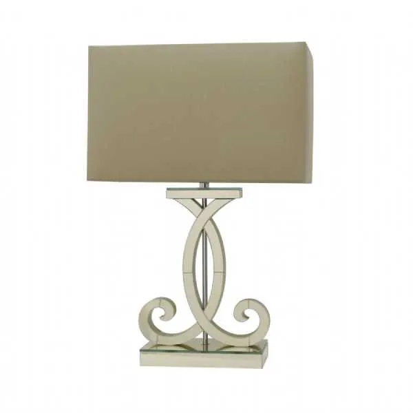 Heera Gold Mirror Table Lamp With Gold Shade