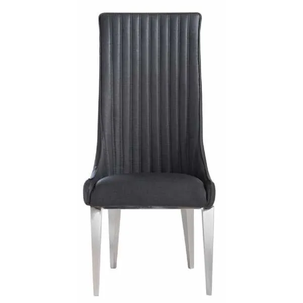 Jersey Tall Grey And Chrome Dining Chair