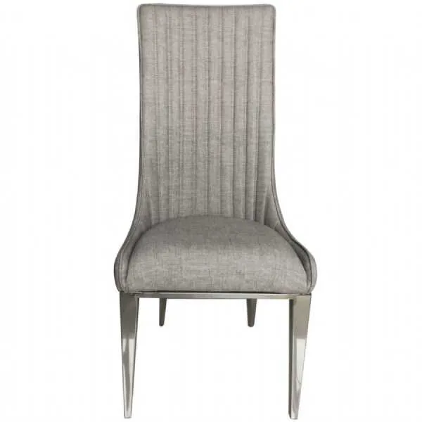 Jersey Tall Taupe Dining Chair Chrome Leg
