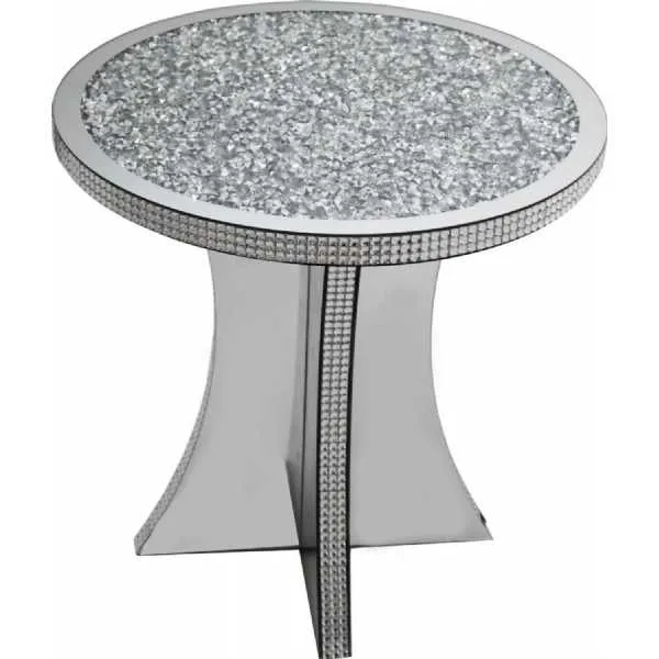Falcon Crushed Stone Mirror Round Table