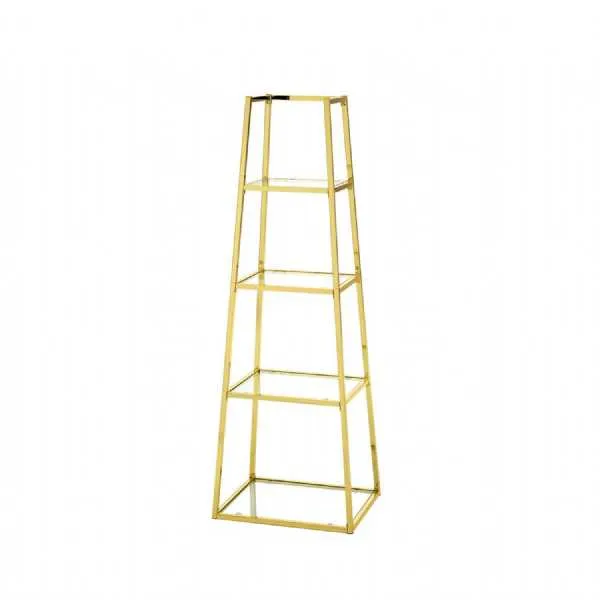 Logan Gold And Clear Glass 4 Tier Ladder Shelf Unit