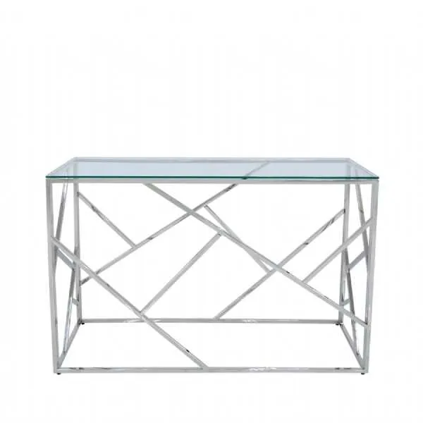Ajax Stainless Steel Metal Console Table