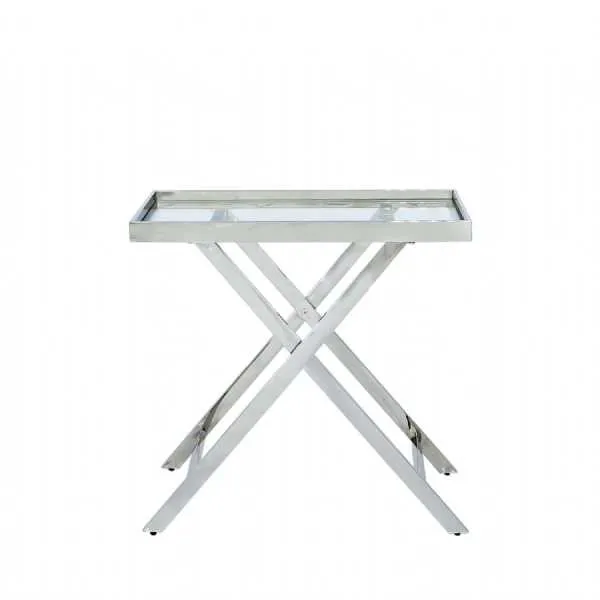 Evan Stainless Steel Console Table