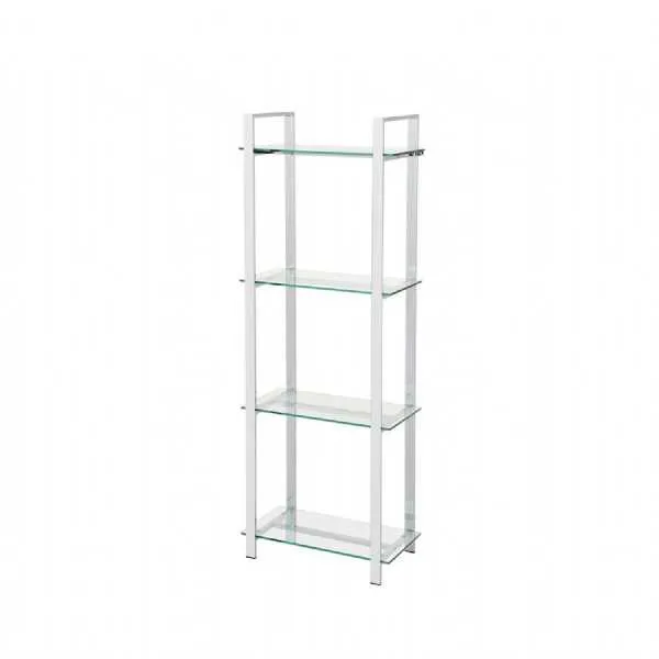 Harry 113cm Chrome and Clear Glass 3 Tier Display Unit