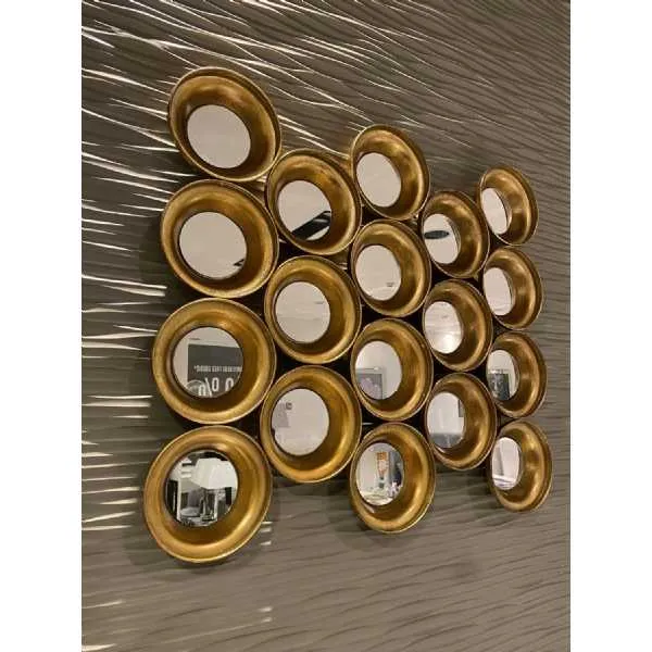 68X77Cm Small Circle Mirror Gold