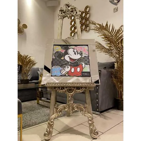 Lv Disney Mickey Mouse Cartoon Wall Art Mirror Frame - Home Living