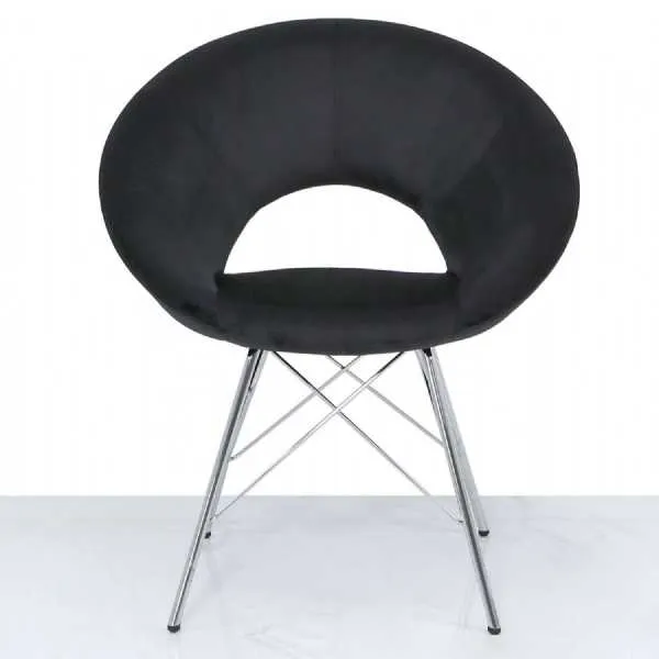 Urban Dining Chair Black Brushed Velvet
