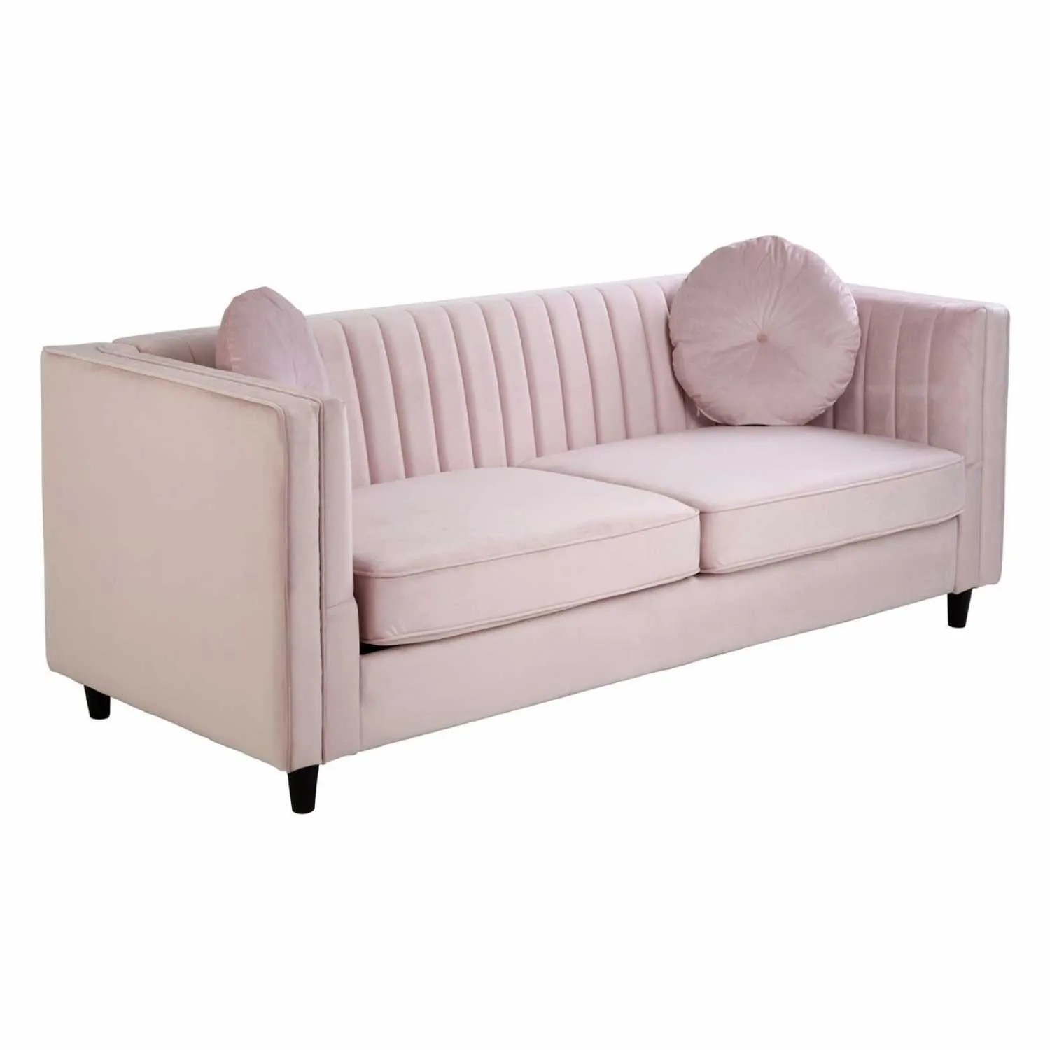 Farah 3 Seat Pink Velvet Sofa