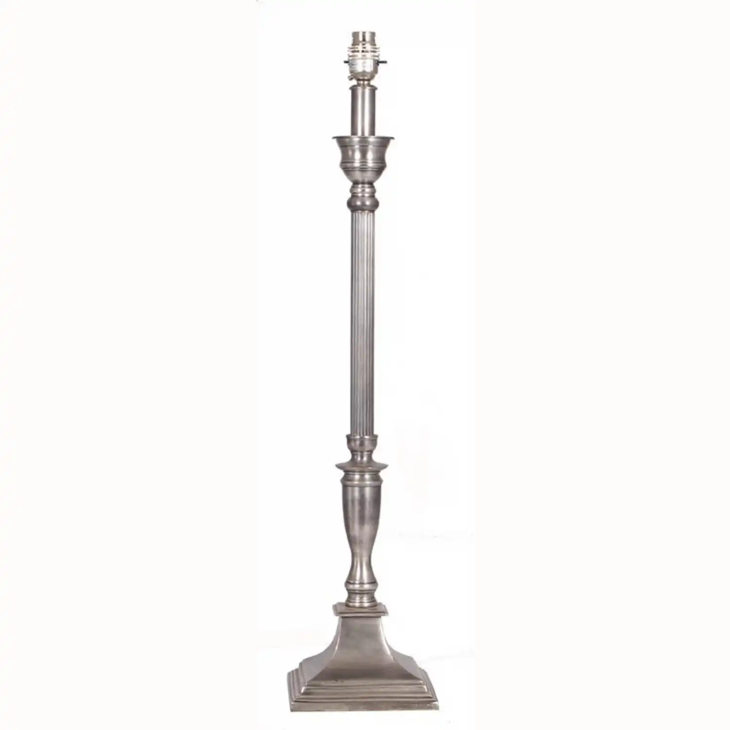 Antique Silver Colonial Table Lamp Base