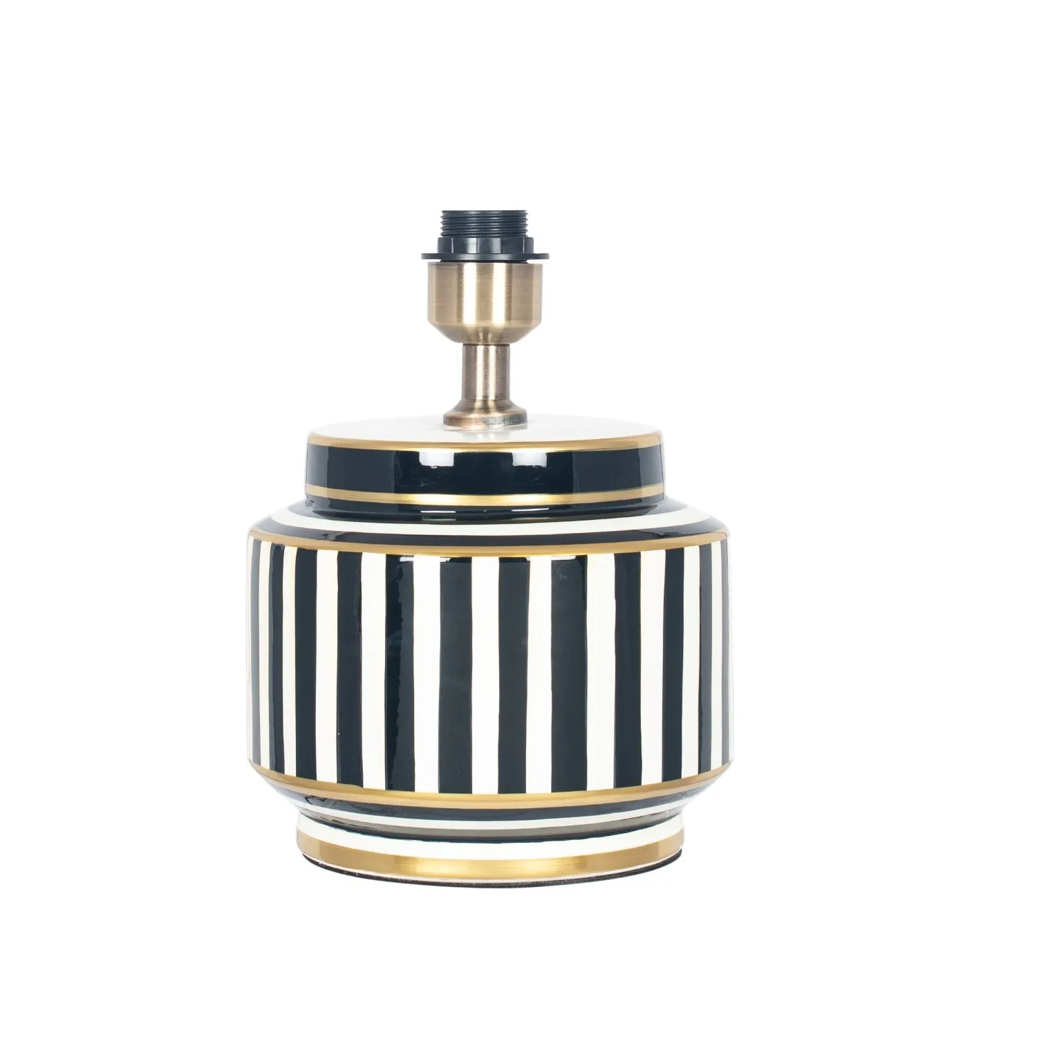 Black and White Stripe Small Round Table Lamp