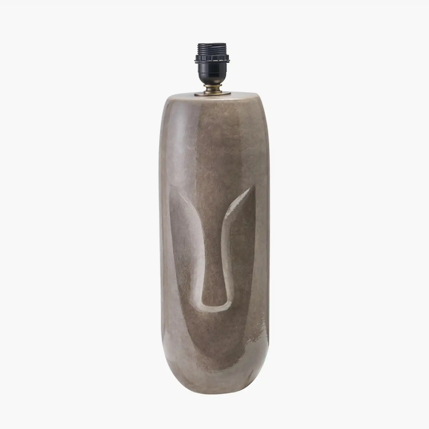Grey Face Design Tall Stoneware Table Lamp
