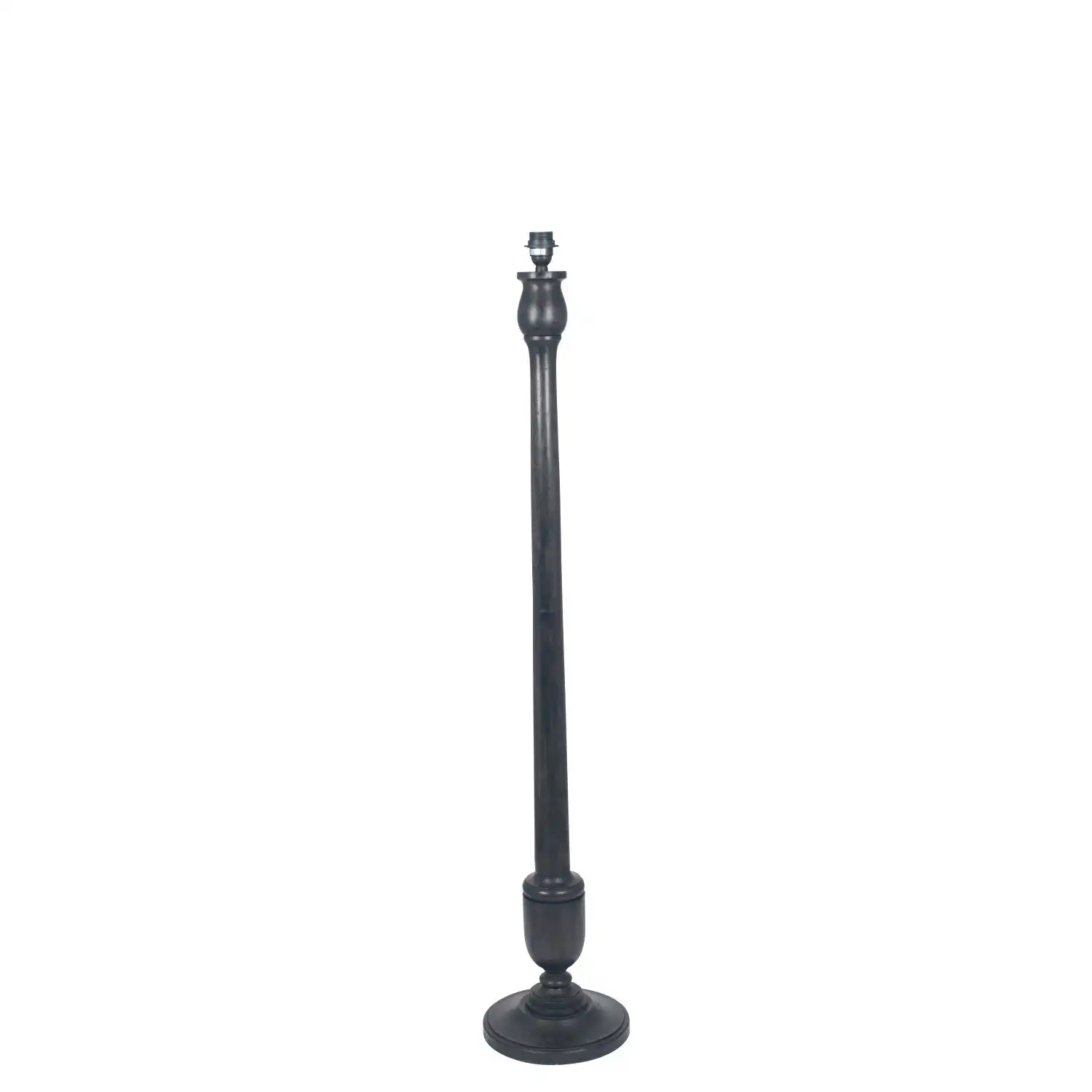 Black Tall Candle Stick Wooden Floor Lamp Base
