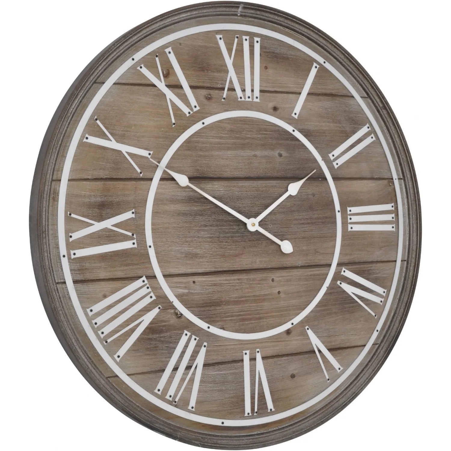 Bleach Wooden Round Wall Clock With Acrylic Roman Numerals