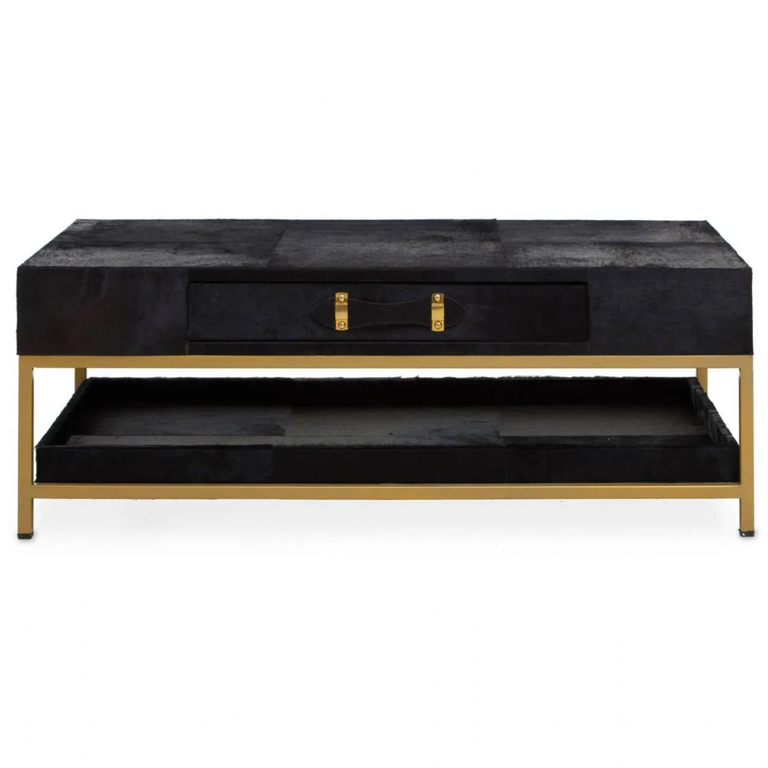 Kensington Townhouse Hair on Hide Black and Gold Coffee Table