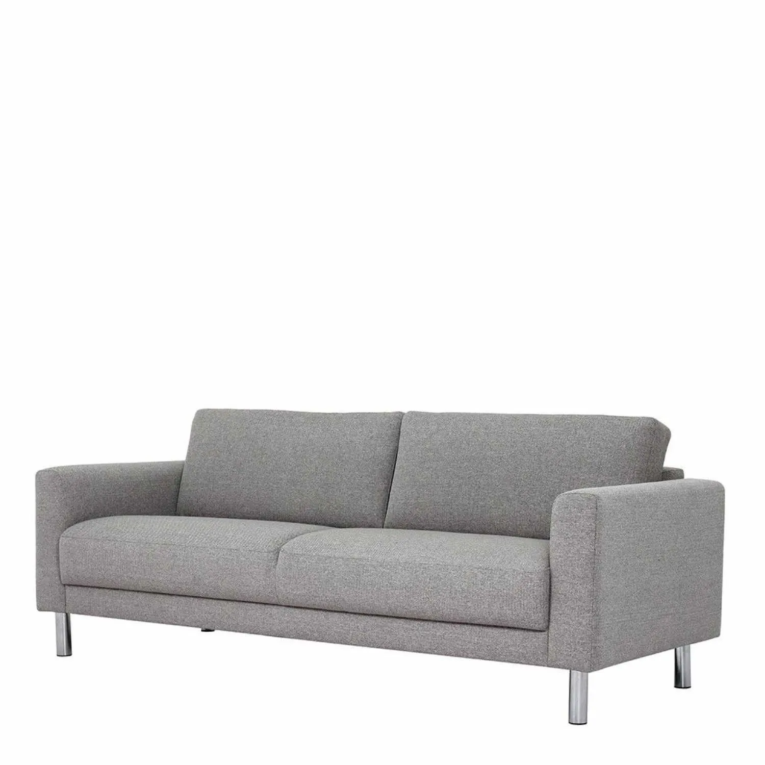 Light Grey Fabric Living 3 Seater Sofa on Chrome Feet