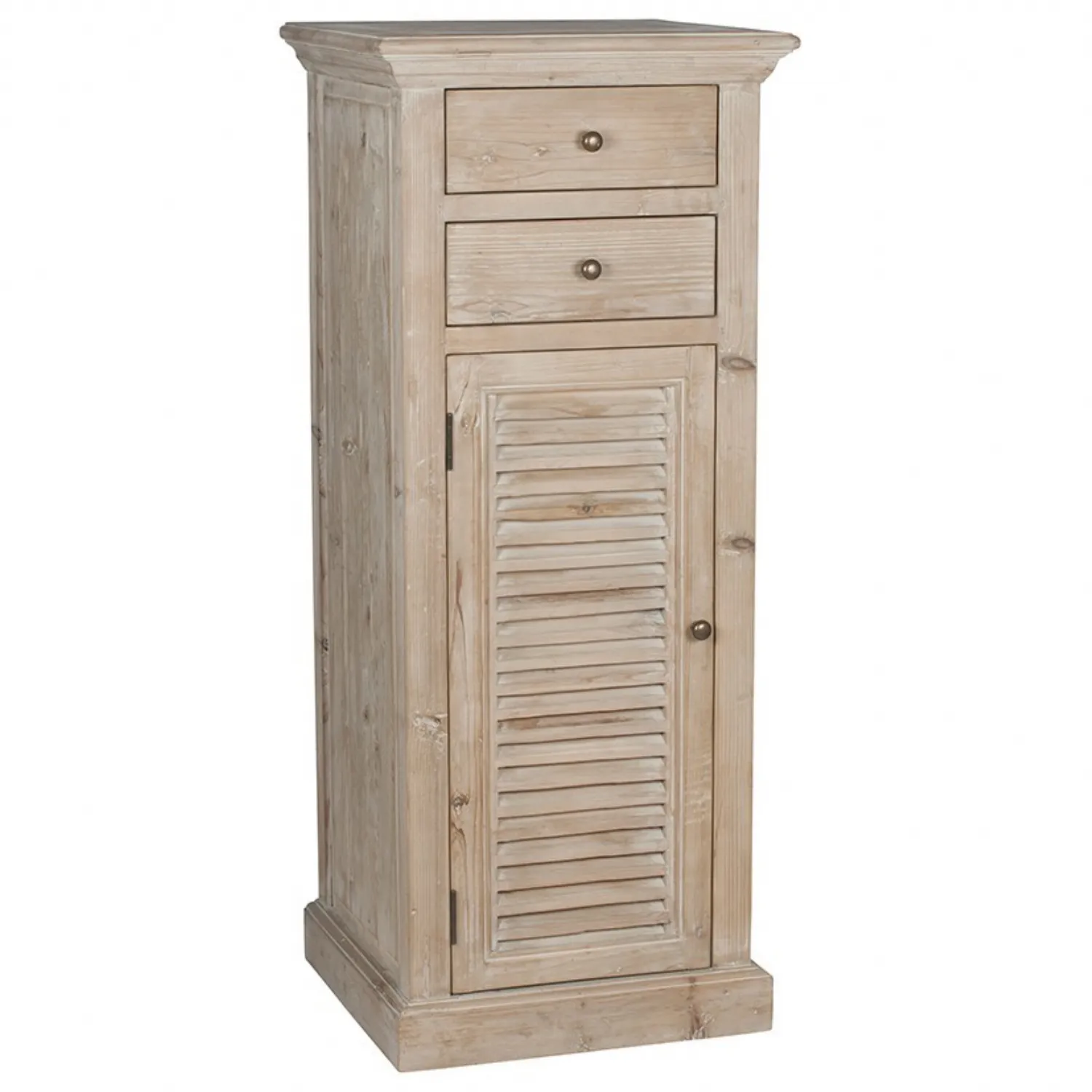 Reclaimed Fir Wood 1 Door 2 Drawer Narrow Storage Unit