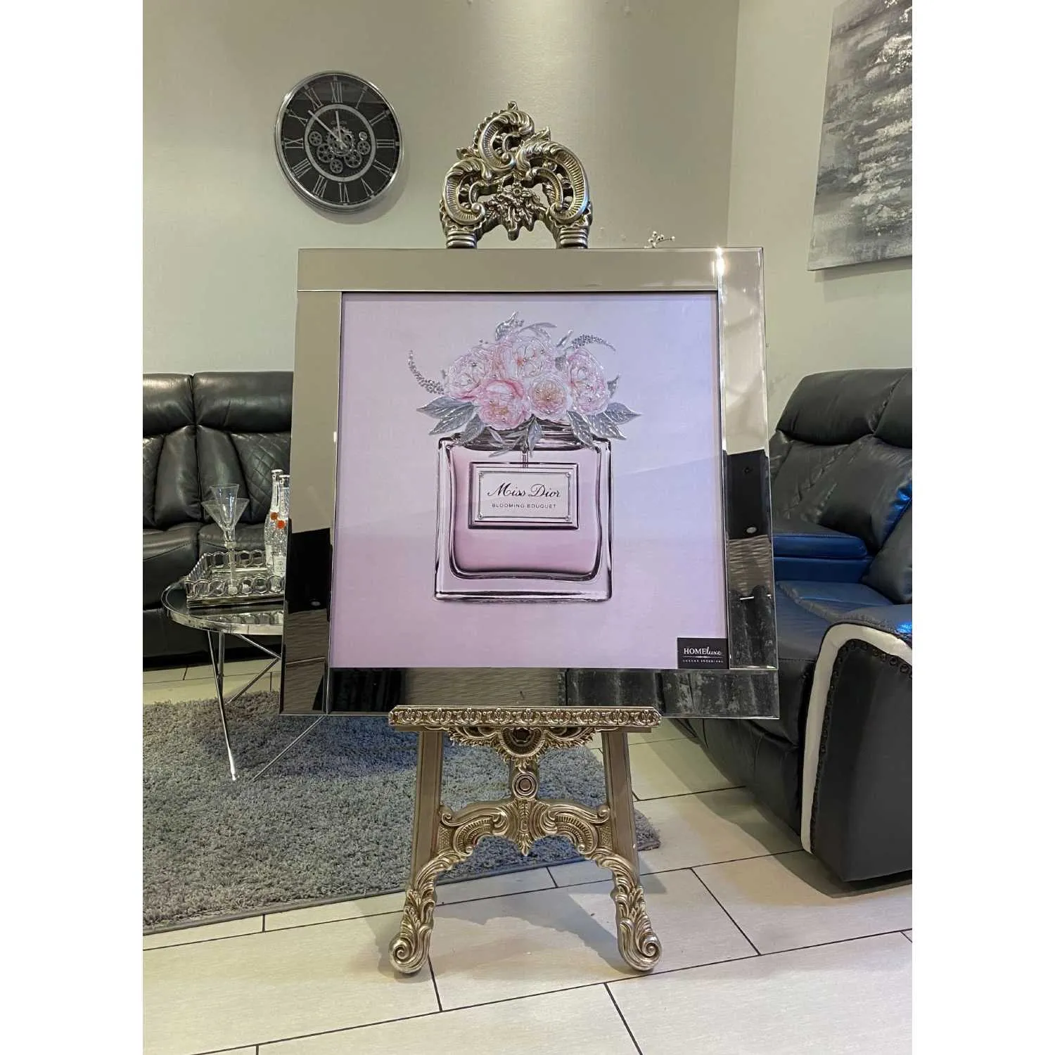 Miss Dior Blooming Bouquet Perfume Pink Wall Art Mirror Frame