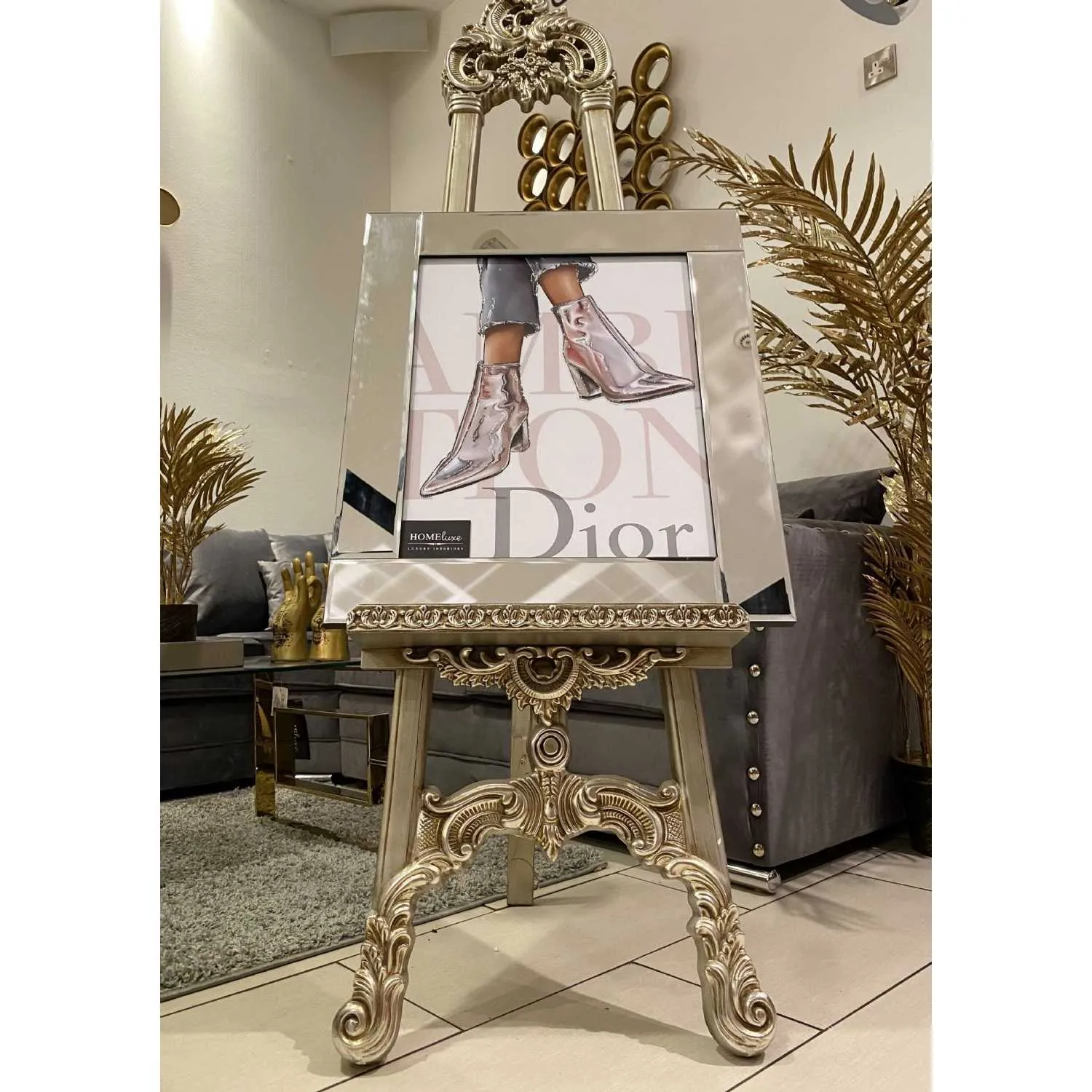 Dior Fashion Shoes Wall Art Mirror Frame
