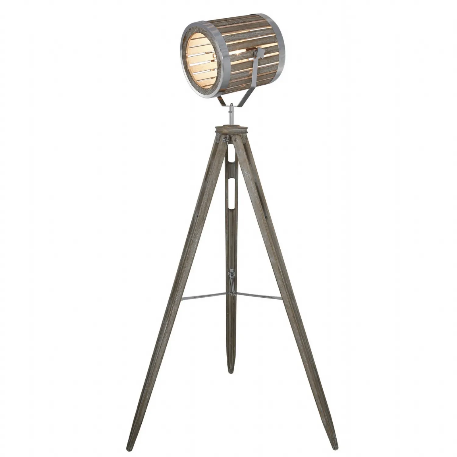 Hollywood Directors Grey Wood Adjustable Tripod Floor Lamp