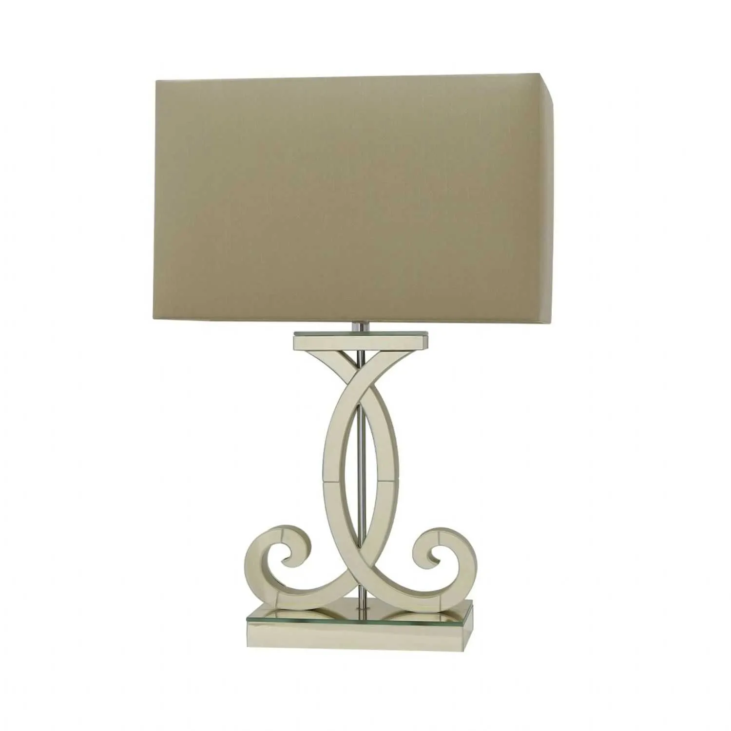 Heera Gold Mirror Table Lamp With Gold Shade