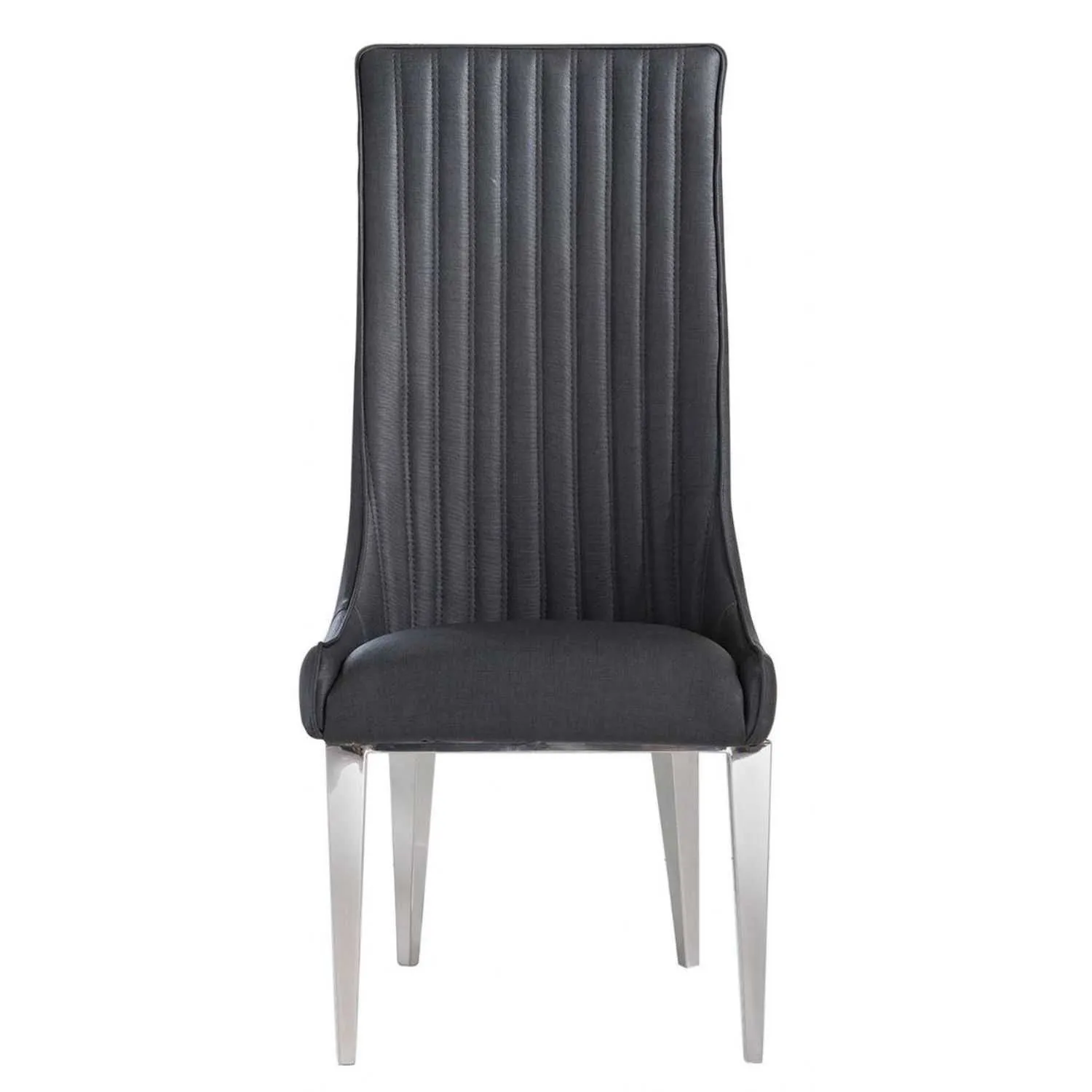 Jersey Tall Grey And Chrome Dining Chair