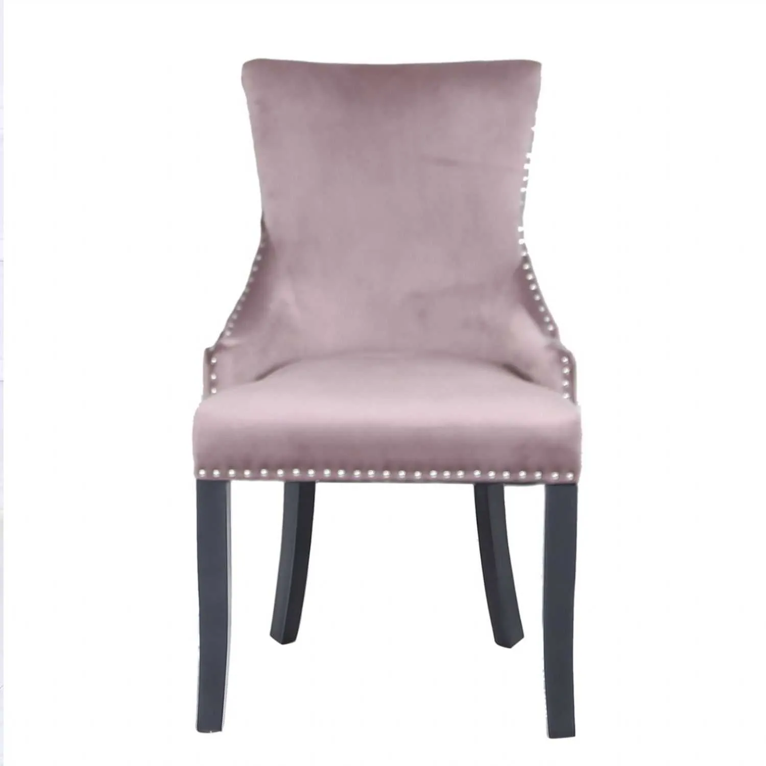 Aston Pink Velvet Dining Chair With Ring Diamond Back