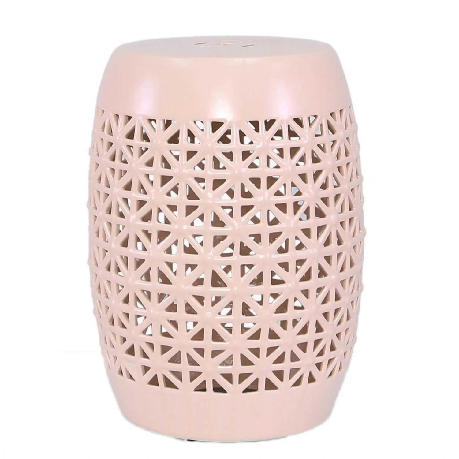 46cm Pink Weave Design Ceramic Stool