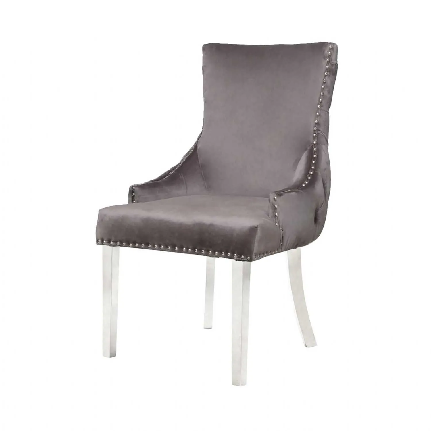 Tufted Back Dining Chair Grey