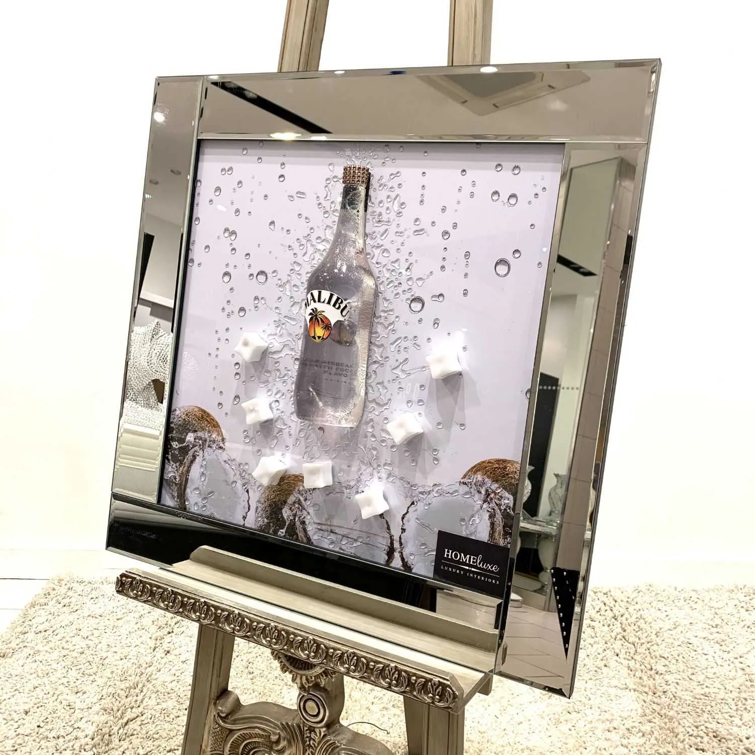 3D Malibu Drink Glitter Wall Art Mirror