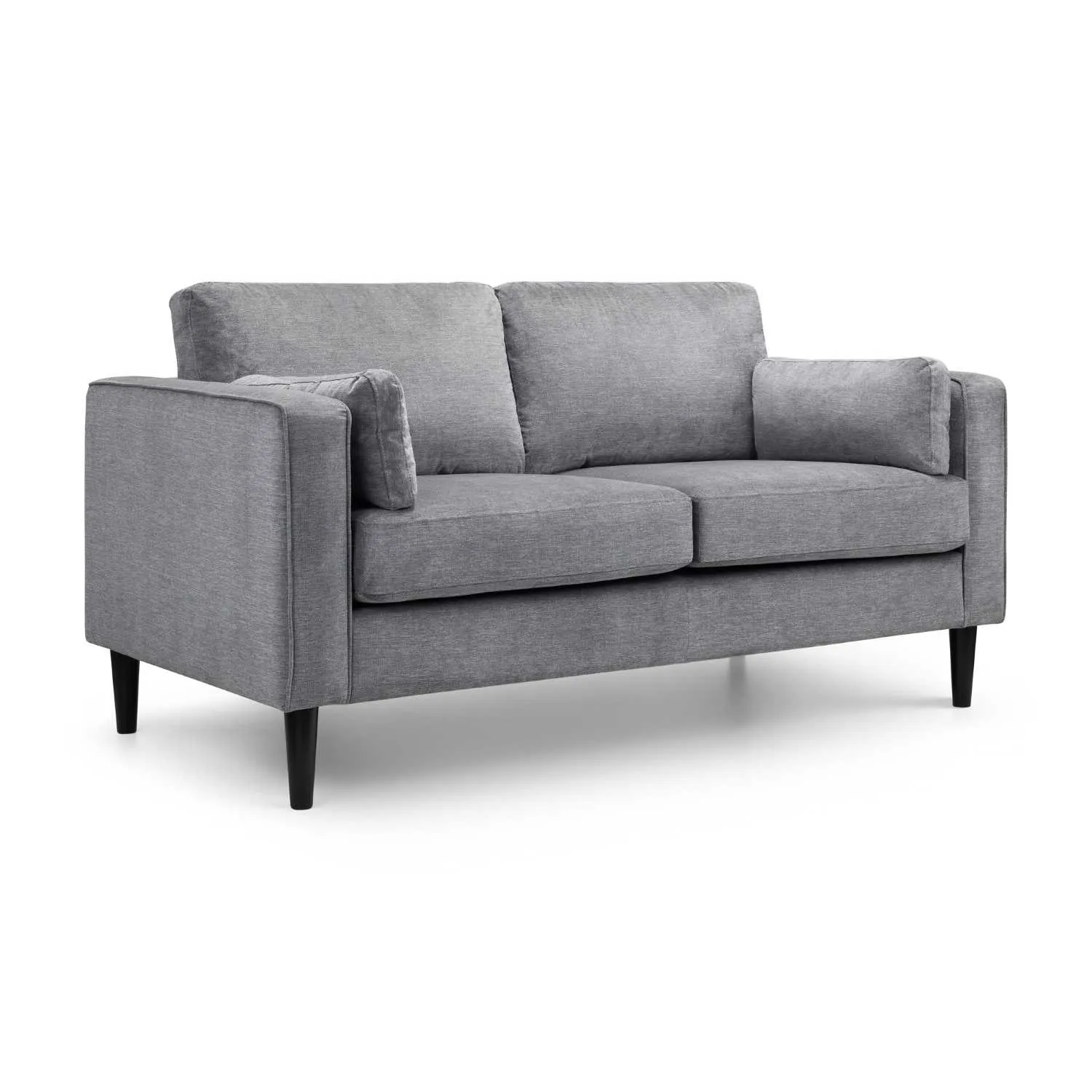 Dark Grey Chenille Fabric Upholstery 2 Seater Sofa Padded Framed