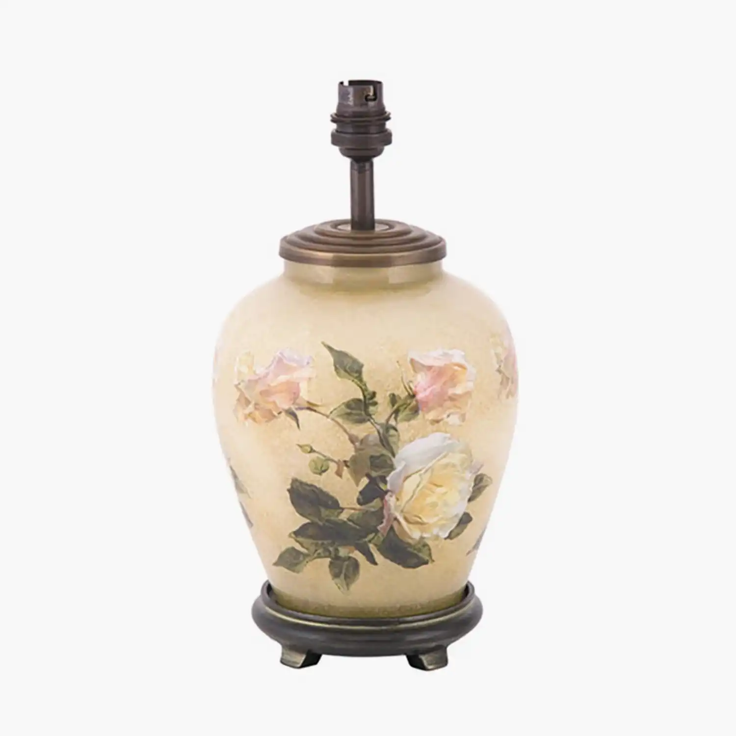 Classic Shabby Chic Rose Small Glass Table Lamp Base