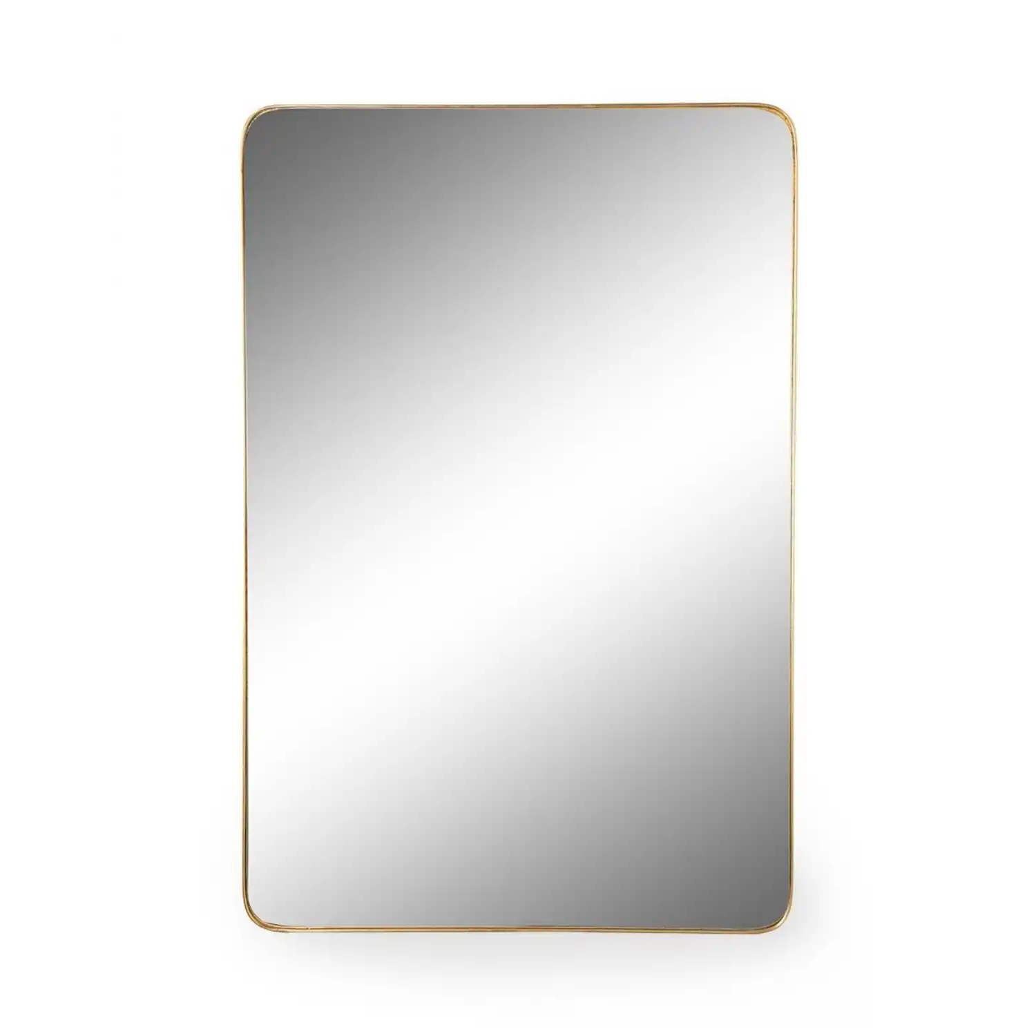 Large Gold Rectangular Thin Metal Wall Mirror