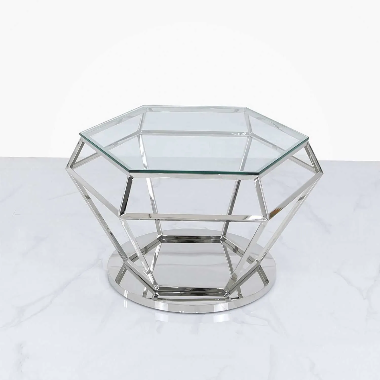 Hexagon Coffee Table Stainless Steel