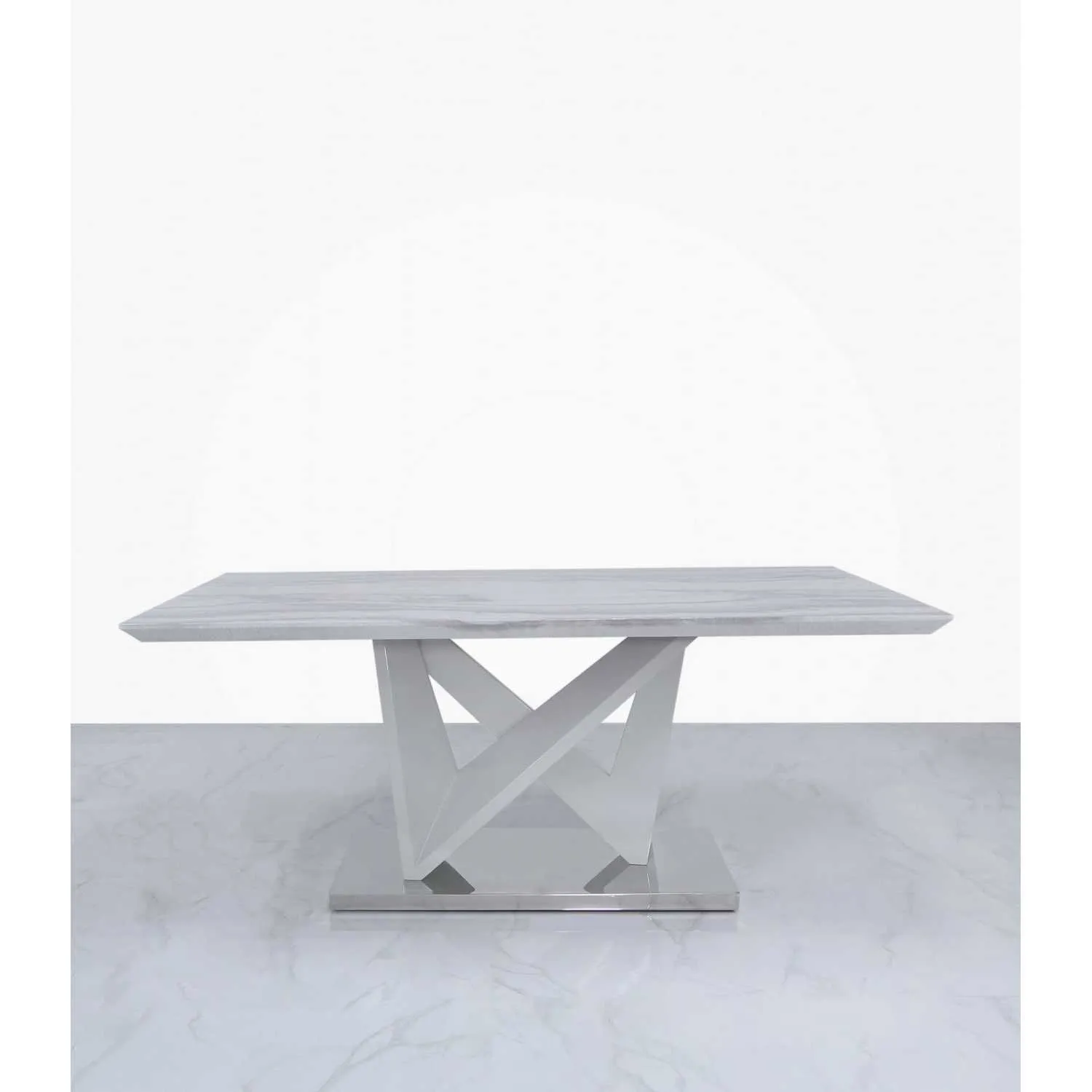 Aston Rect Marble Effect Coffee Table White